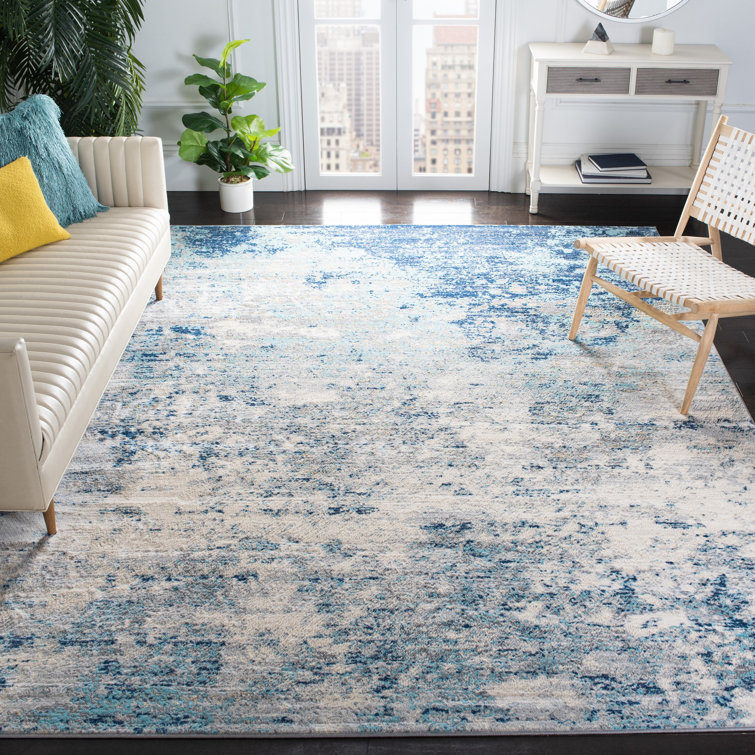 17 Stories N'keal Abstract Light Gray/Blue Area Rug & Reviews Wayfair